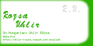 rozsa uhlir business card